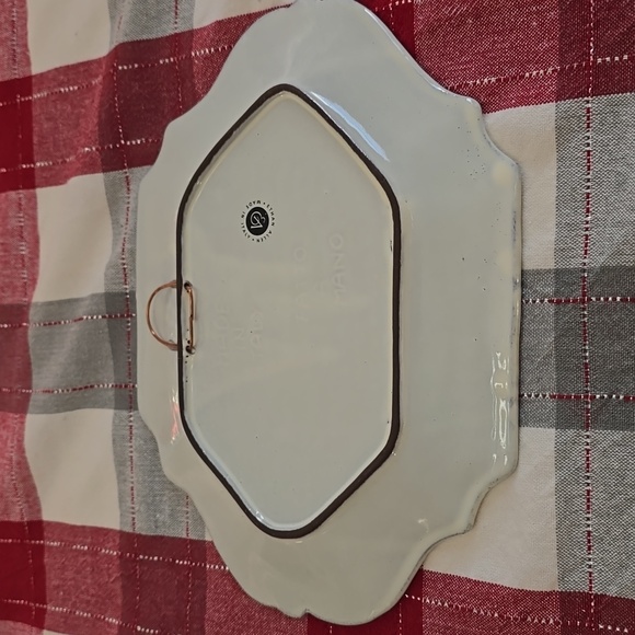 Vintage Ethan Allen Made In Italy Fatto A Mano Ceramic Serving Platter White - Picture 3 of 14